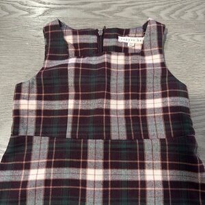 Copper Key Checkered Dress in Brown and Pink